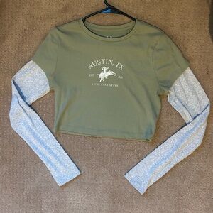 Aeropostale Olive Seriously Soft Baby Tee